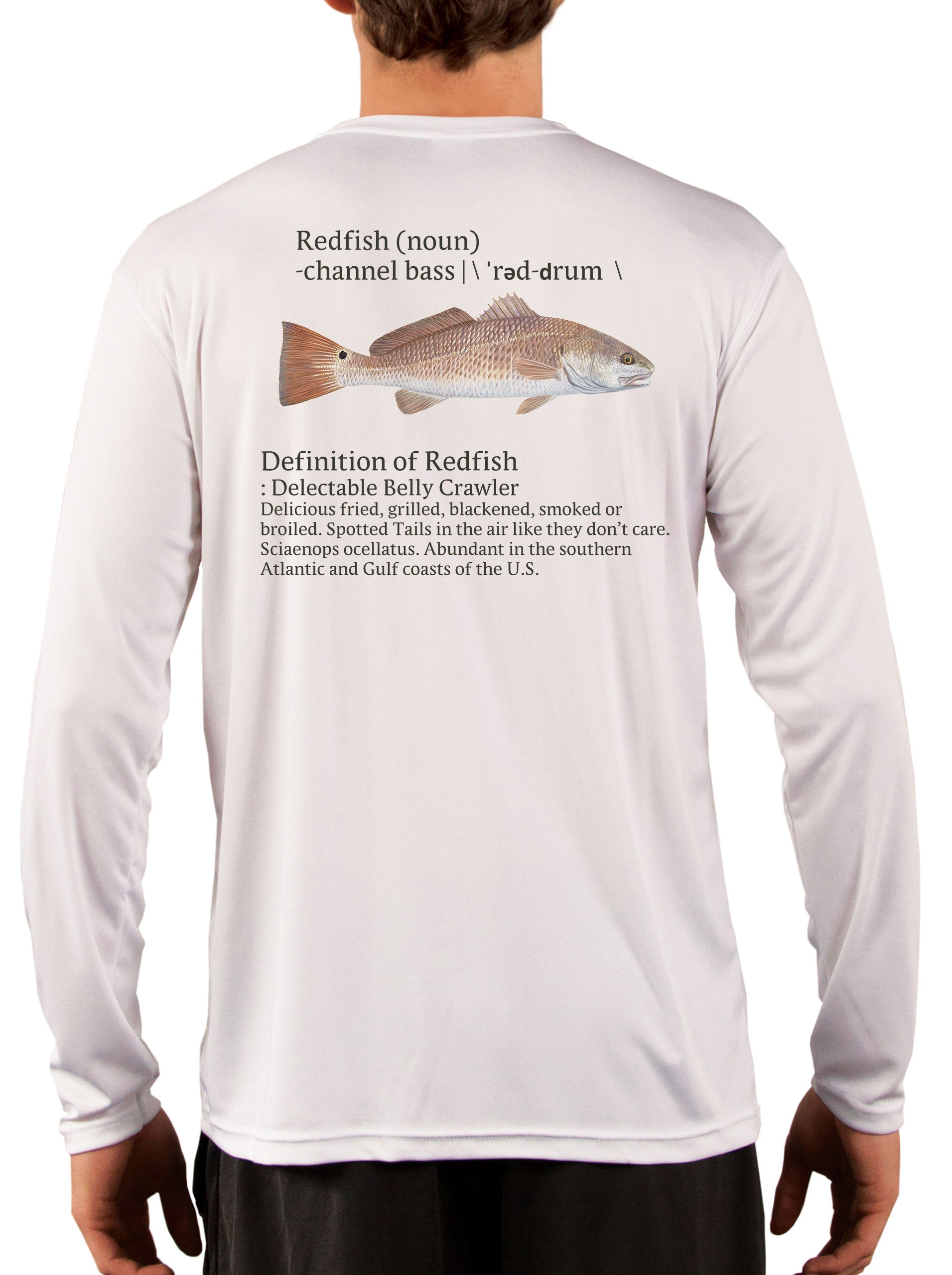 Camisas de pesca Redfish para hombres Red Drum Channel Bass - Protección UV  +50 protección solar con tecnología que absorbe la humedad