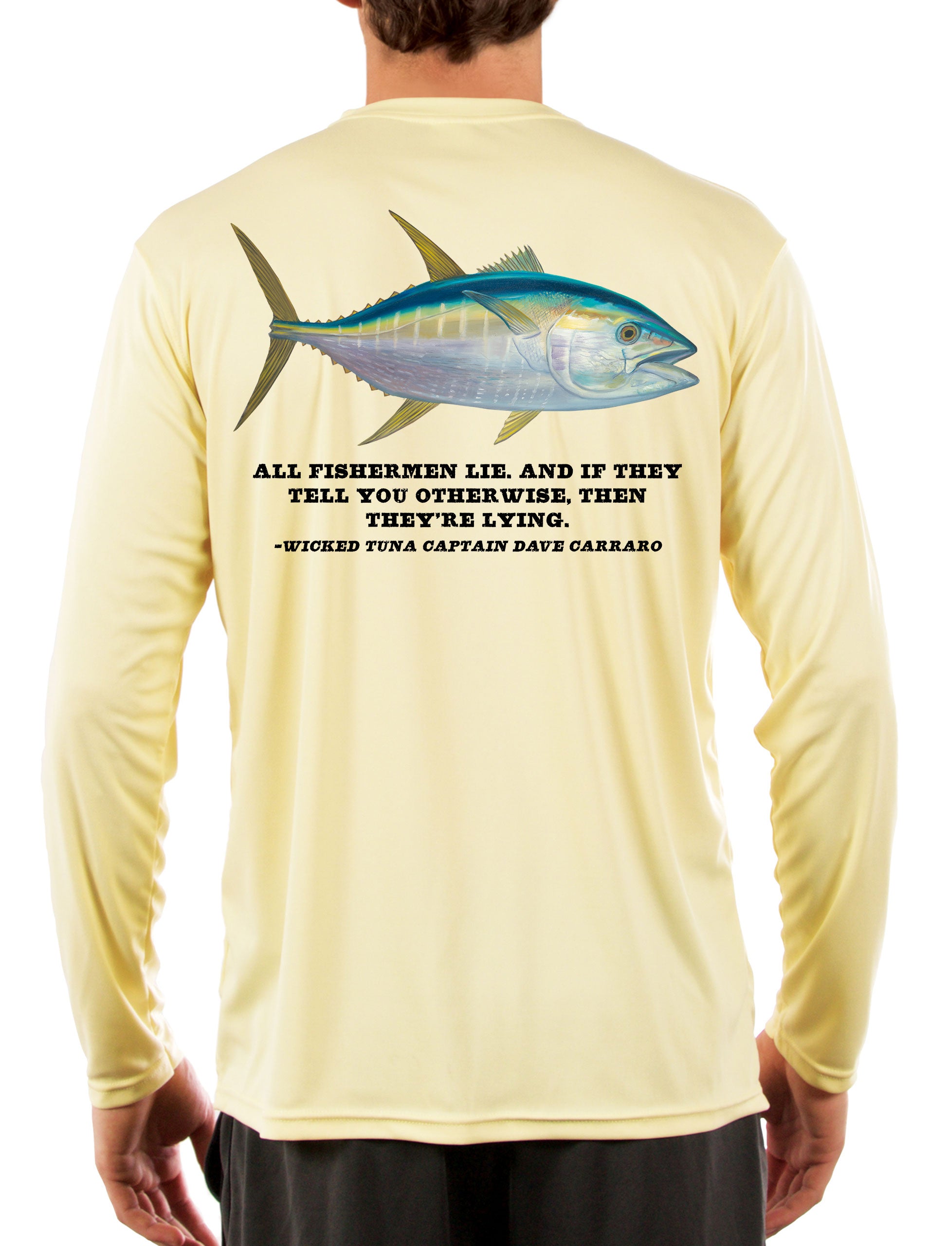 Wicked Tuna Camisas de pesca para hombres de manga larga, absorbe la  humedad 50+ tela UPF Protección UV Yellowfin Albacore Bluefin Tuna Fish  Salt