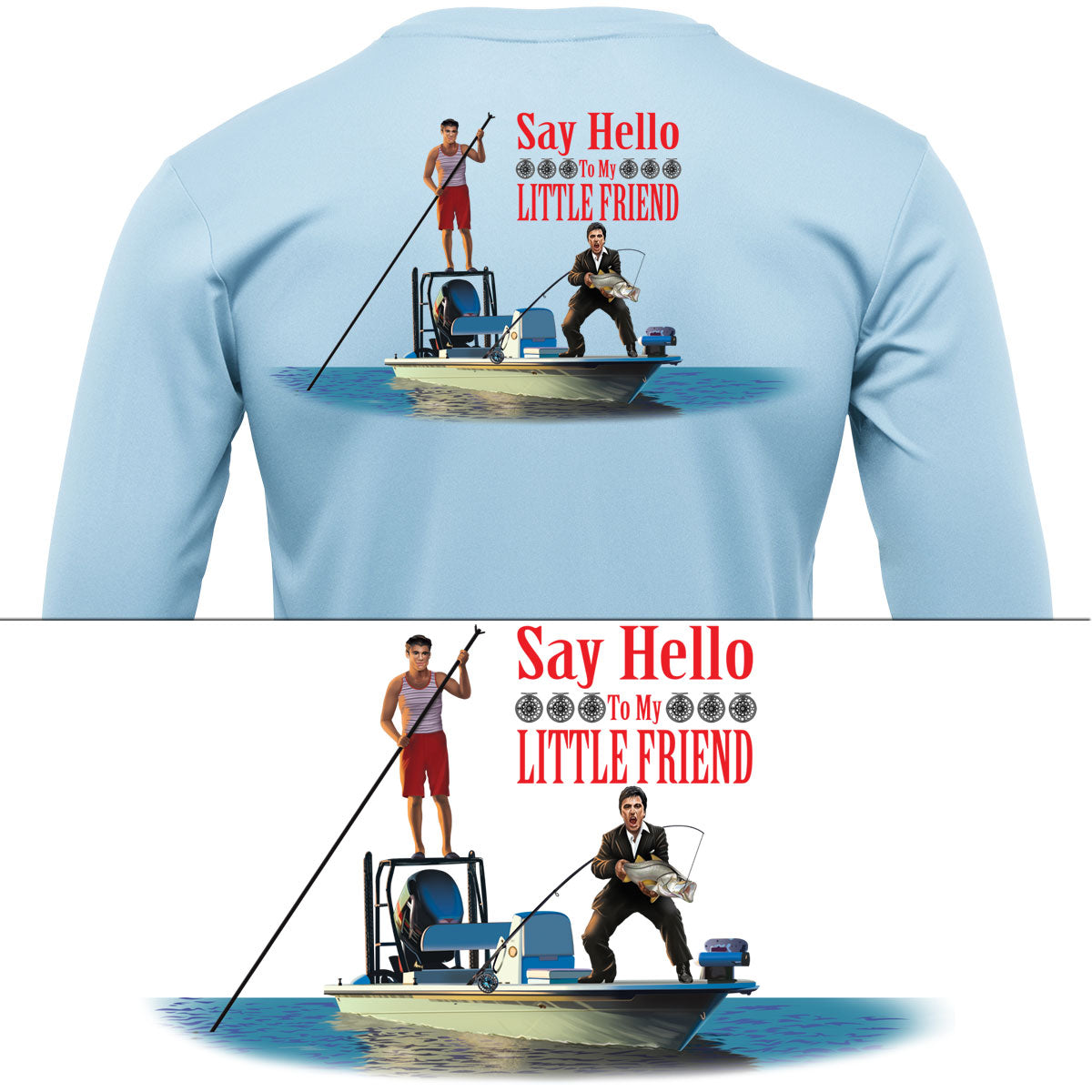 Snook Scarface Say Hello To My Little Friend Mens Fishing Shirt – Skiff Life