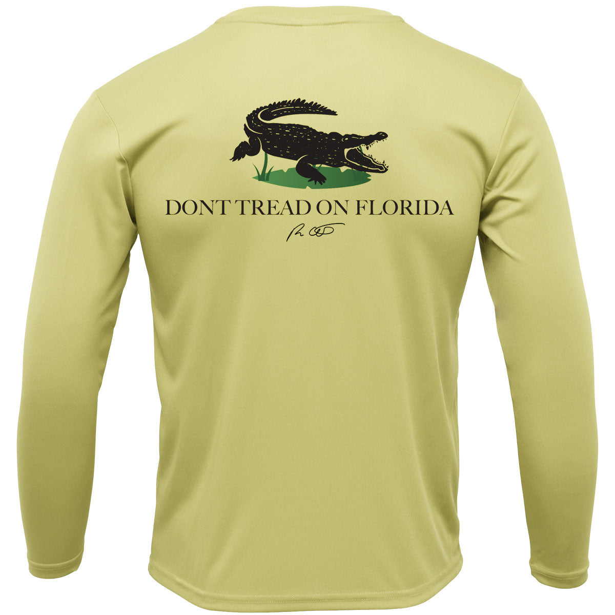 [New Artwork] Don't Tread On Florida Fishing Shirt with Florida Flag Sleeve 3XL / Yellow