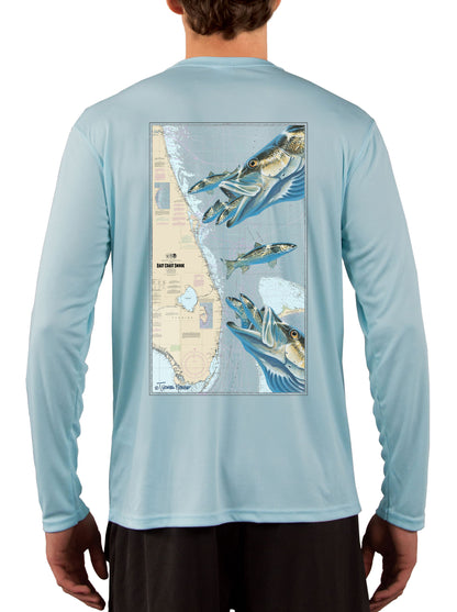 East Coast Mullet Snook Fishing Shirts with Optional Sleeve: Florida Flag or Snook Scale - Skiff Life