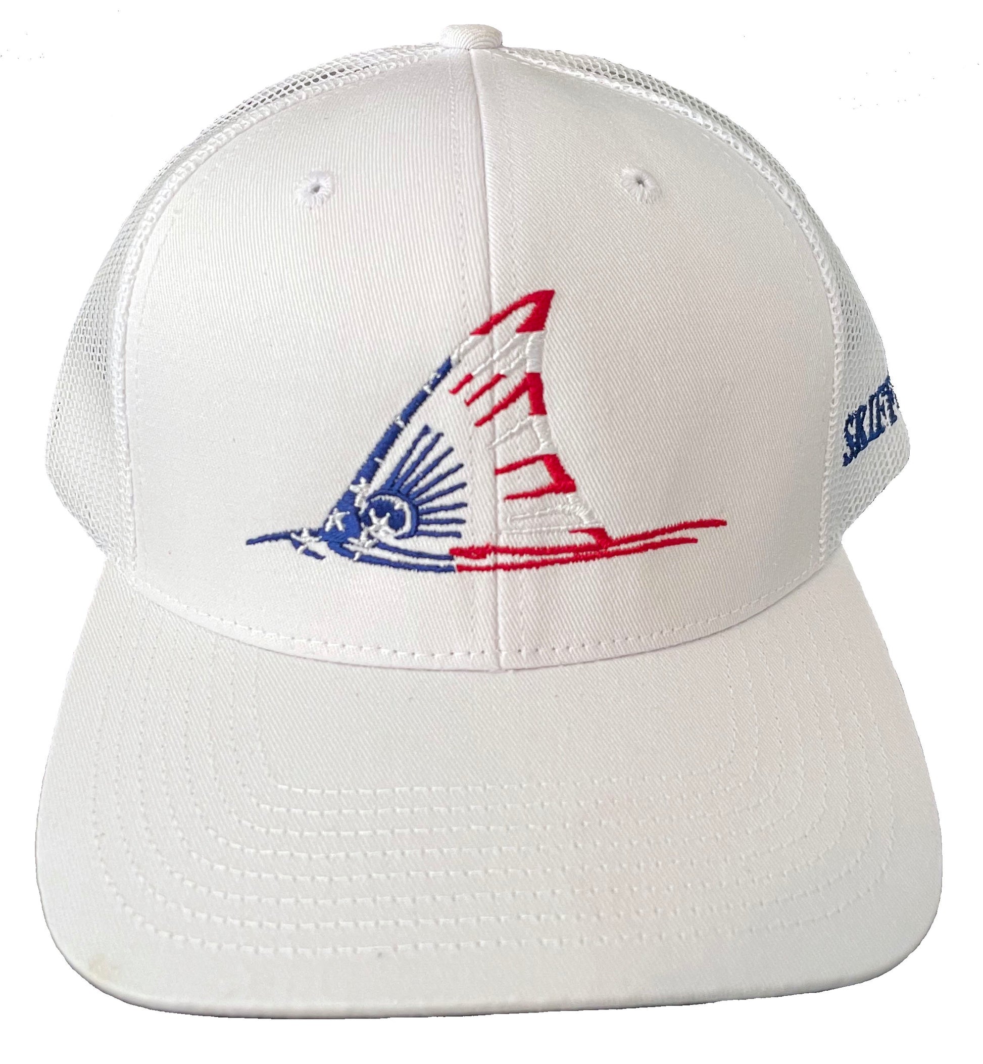Huk Fishing Hat Cap Fitted L/XL Mesh Back Red White Embroidered Logo  Lightweight