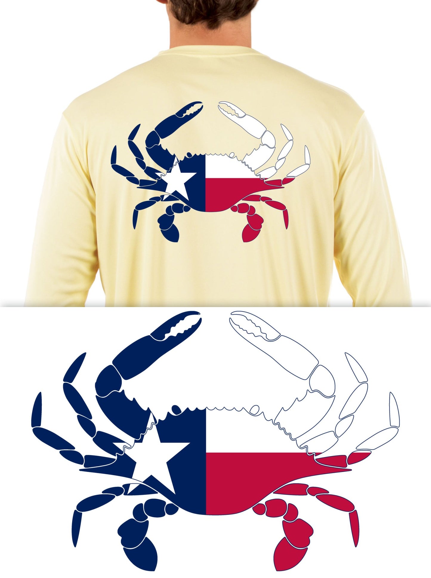 Blue Crab Shirt with Florida, Maryland, Louisiana, Virginia or Texas Outline Fishing Shirts - Skiff Life