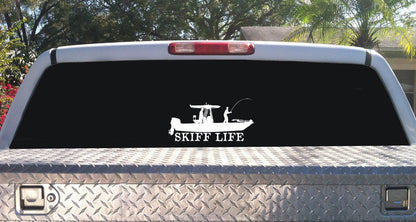 Boat Decal T - Top Design 10"X6" Vinyl Decal - Skiff Life