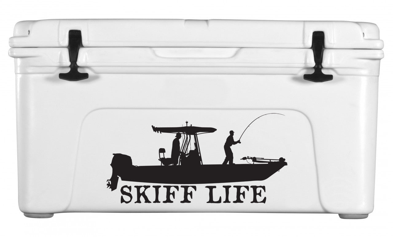 Boat Decal T - Top Design 10"X6" Vinyl Decal - Skiff Life