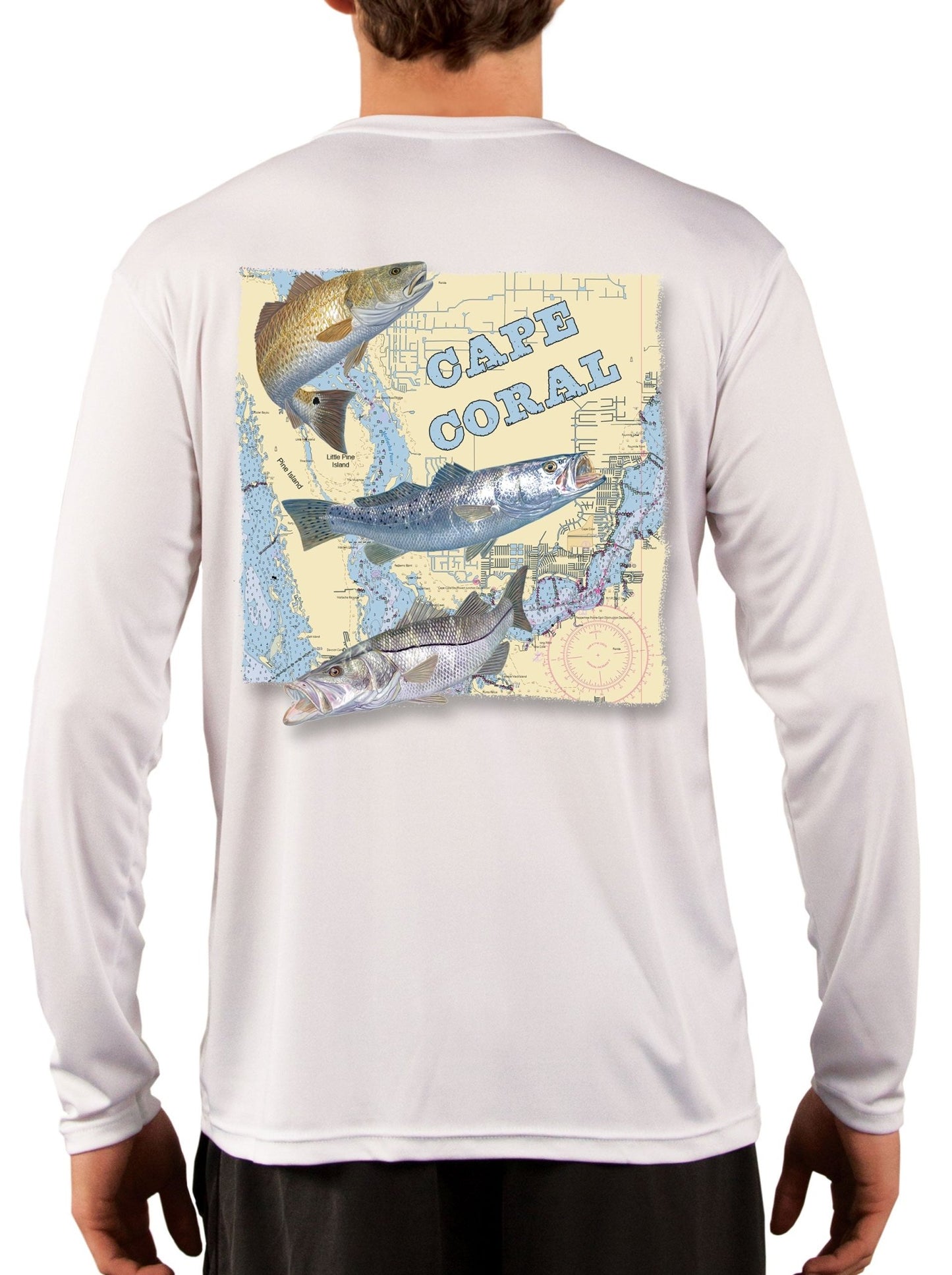 Cape Coral Florida Fishing Shirts For Men Redfish Speckled Sea Trout Snook Red Drum Seatrout - Skiff Life