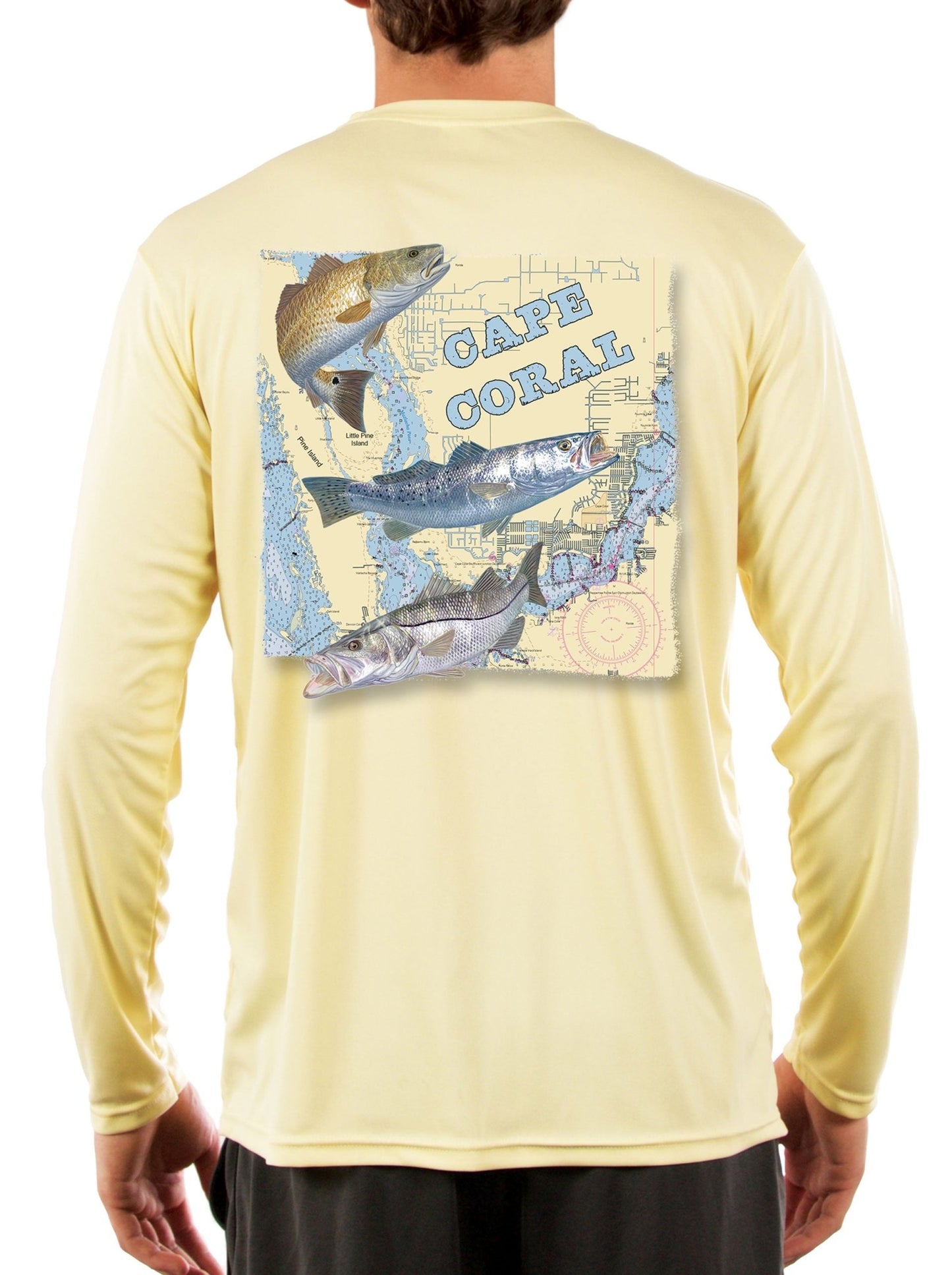 Cape Coral Florida Fishing Shirts For Men Redfish Speckled Sea Trout Snook Red Drum Seatrout - Skiff Life