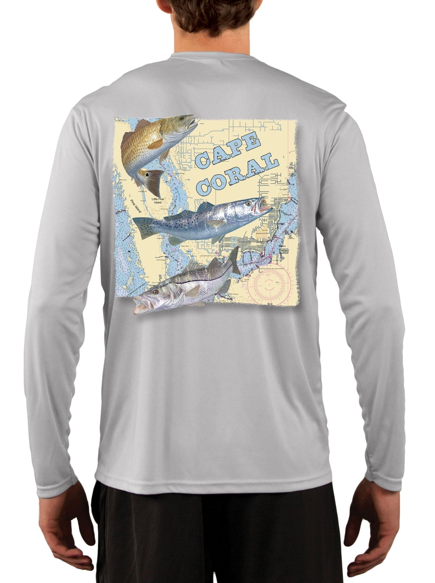 Cape Coral Florida Fishing Shirts For Men Redfish Speckled Sea Trout Snook Red Drum Seatrout - Skiff Life