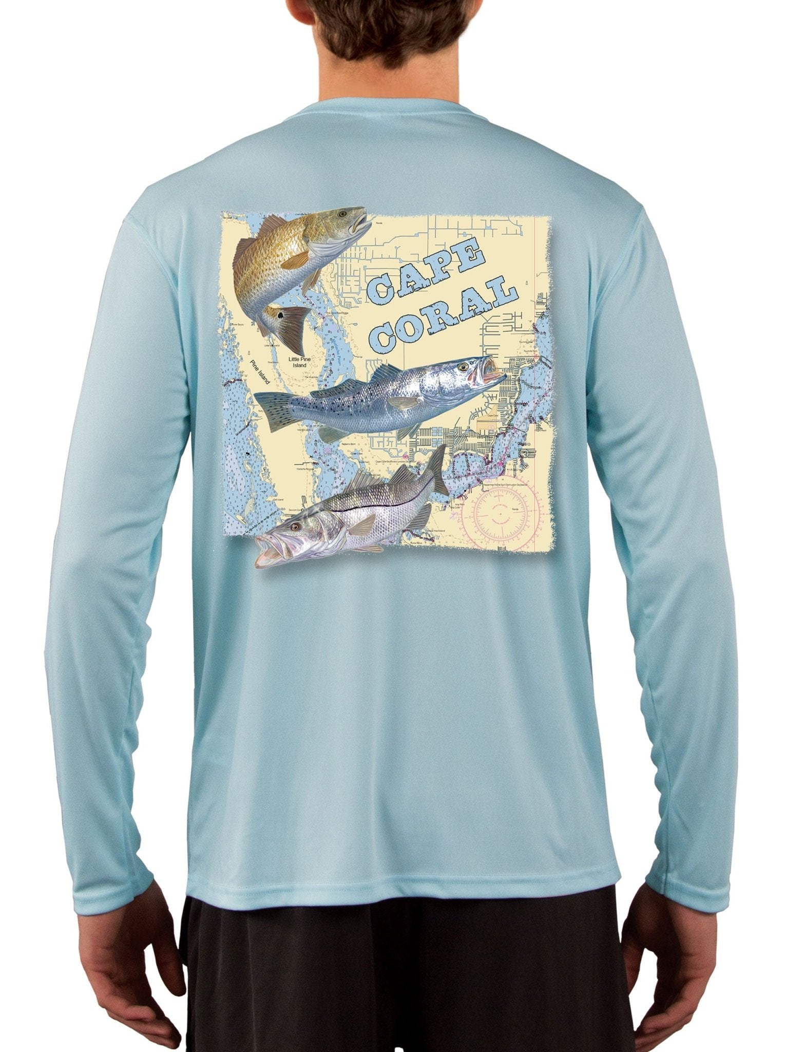 Cape Coral Florida Fishing Shirts For Men Redfish Speckled Sea Trout Snook Red Drum Seatrout - Skiff Life