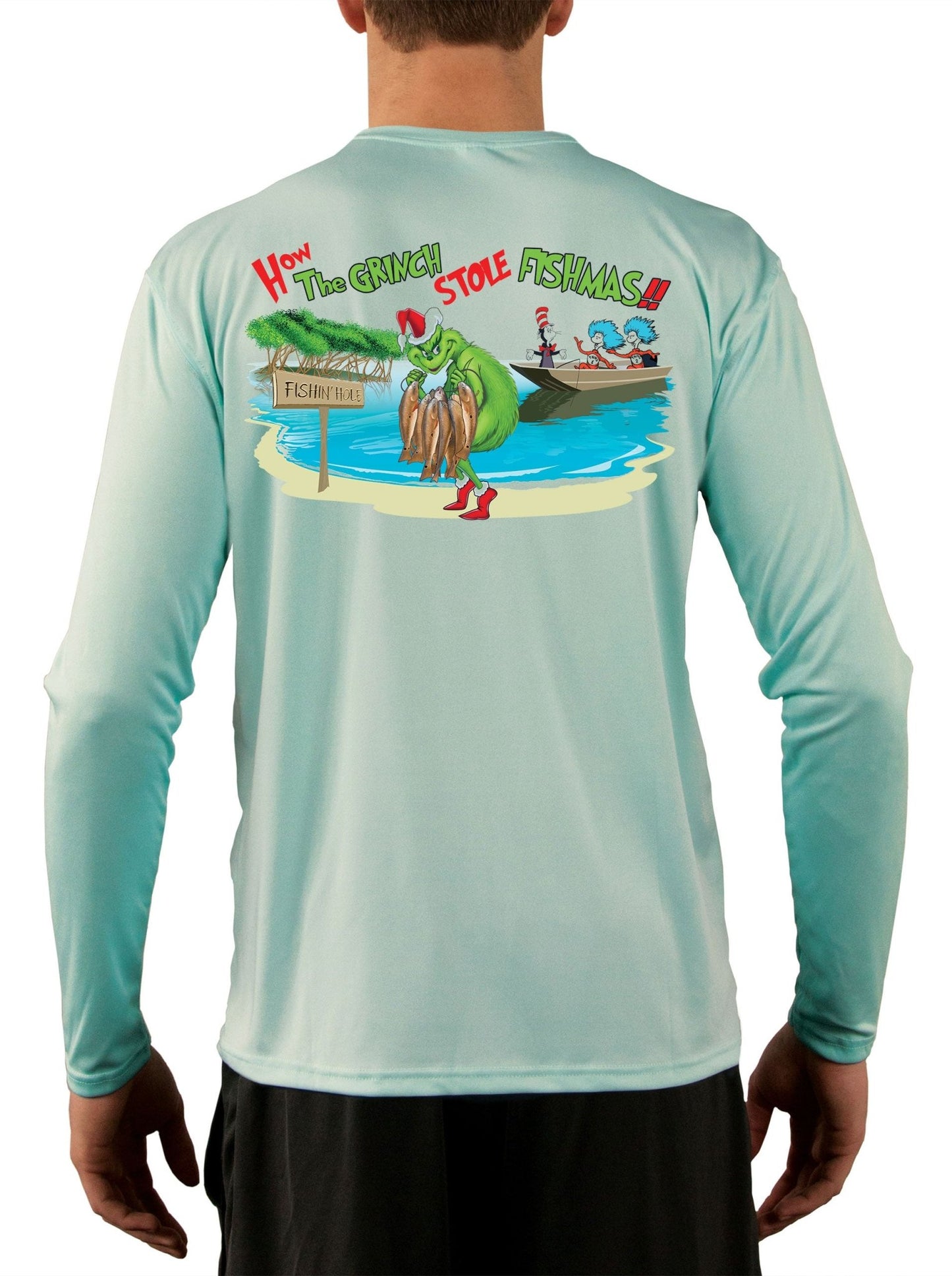 Dr. Seuss The Grinch Who Stole Christmas Fishmas Fishing Shirts by Skiff Life - Skiff Life