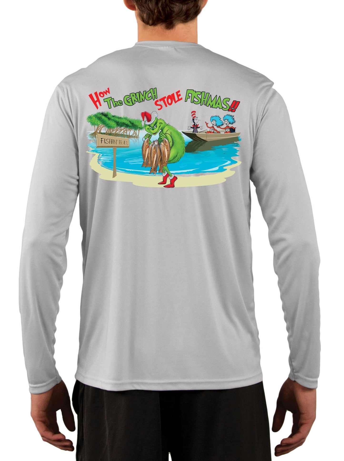 Dr. Seuss The Grinch Who Stole Christmas Fishmas Fishing Shirts by Skiff Life - Skiff Life