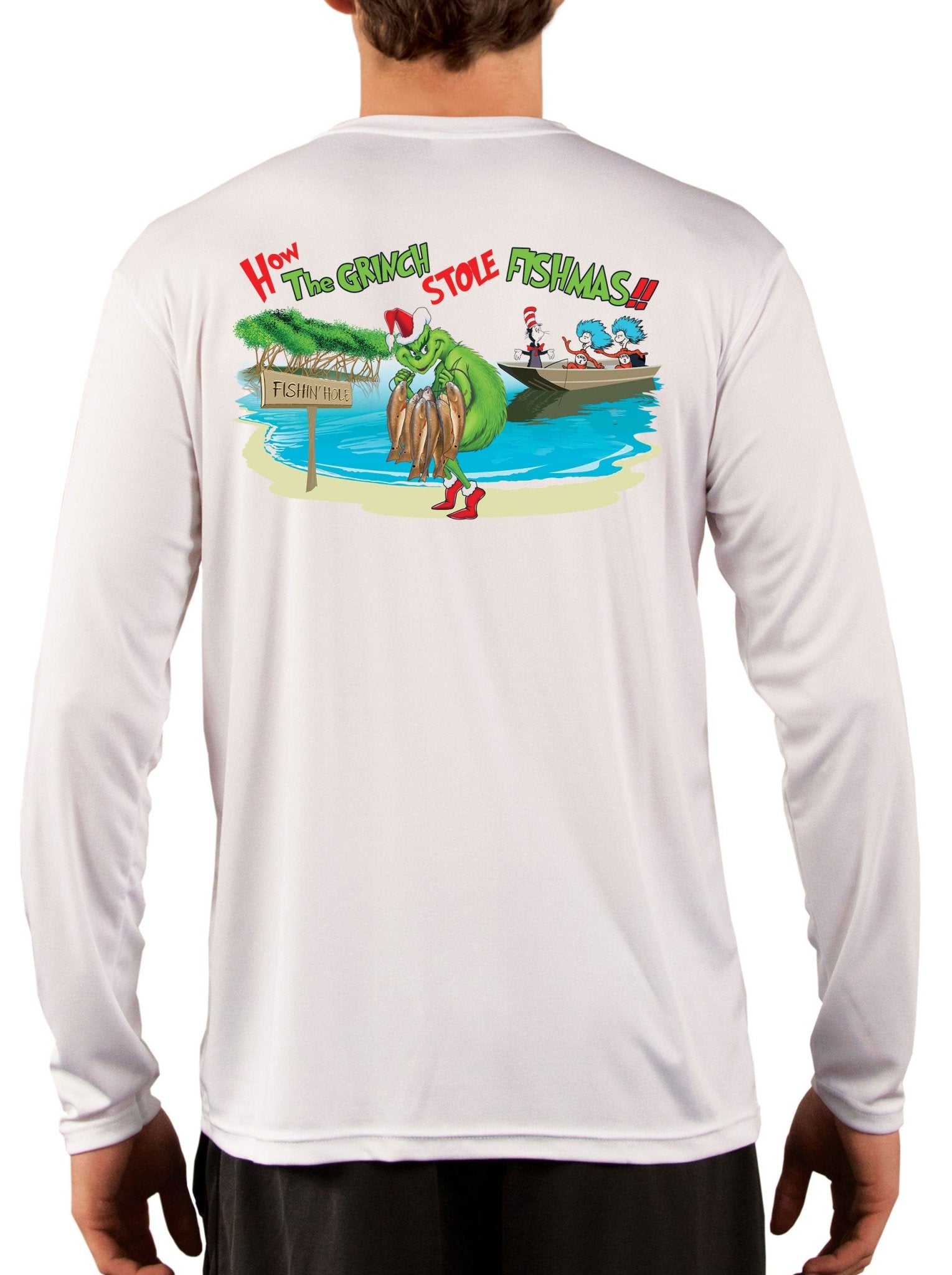 Dr. Seuss The Grinch Who Stole Christmas Fishmas Fishing Shirts by Skiff Life - Skiff Life