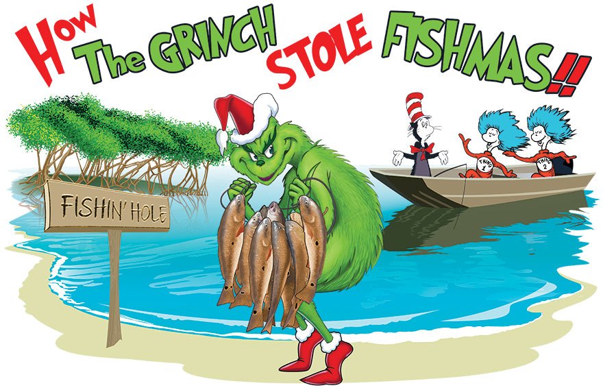 Dr. Seuss The Grinch Who Stole Christmas Fishmas Fishing Shirts by Skiff Life - Skiff Life