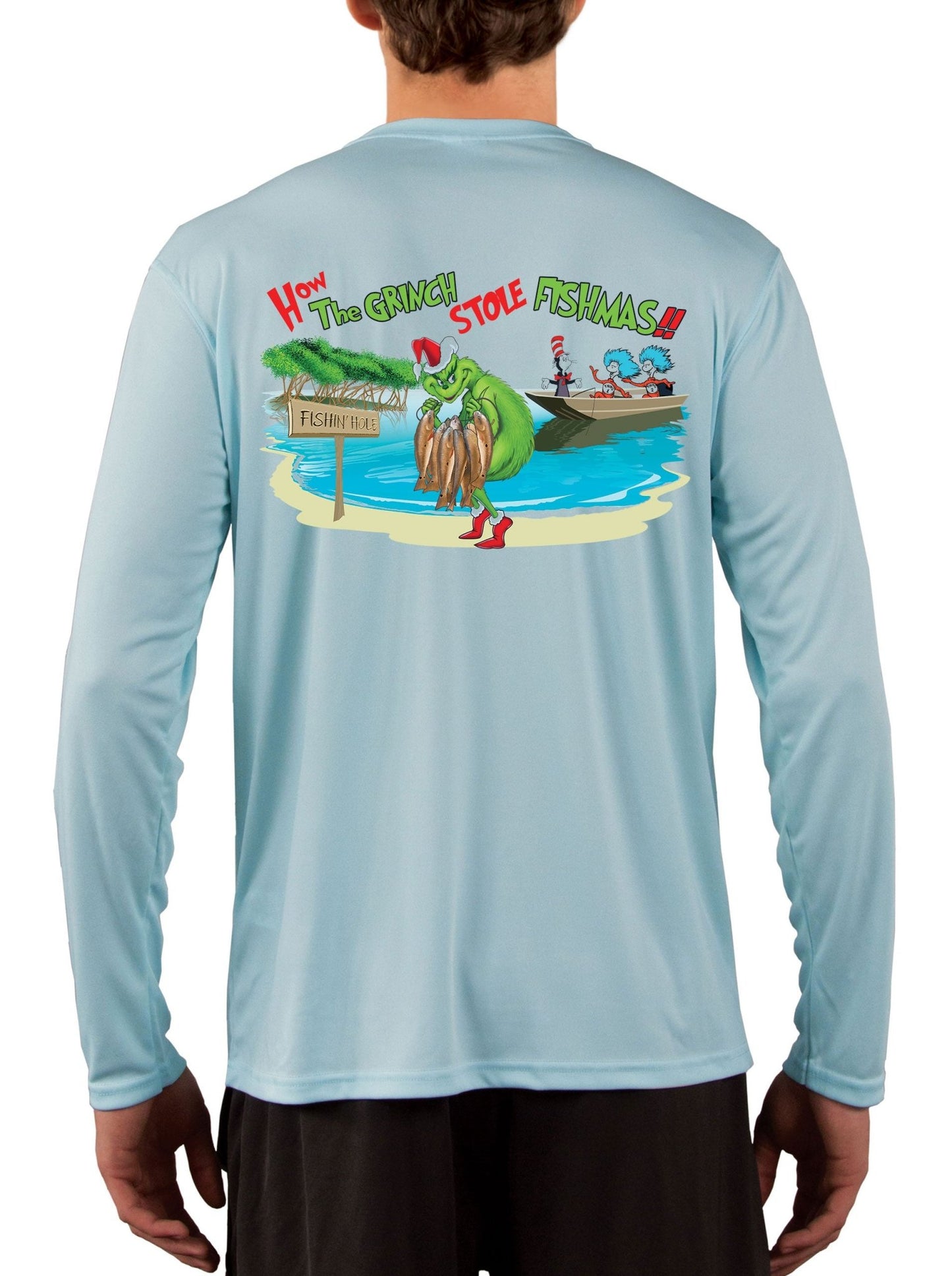 Dr. Seuss The Grinch Who Stole Christmas Fishmas Fishing Shirts by Skiff Life - Skiff Life