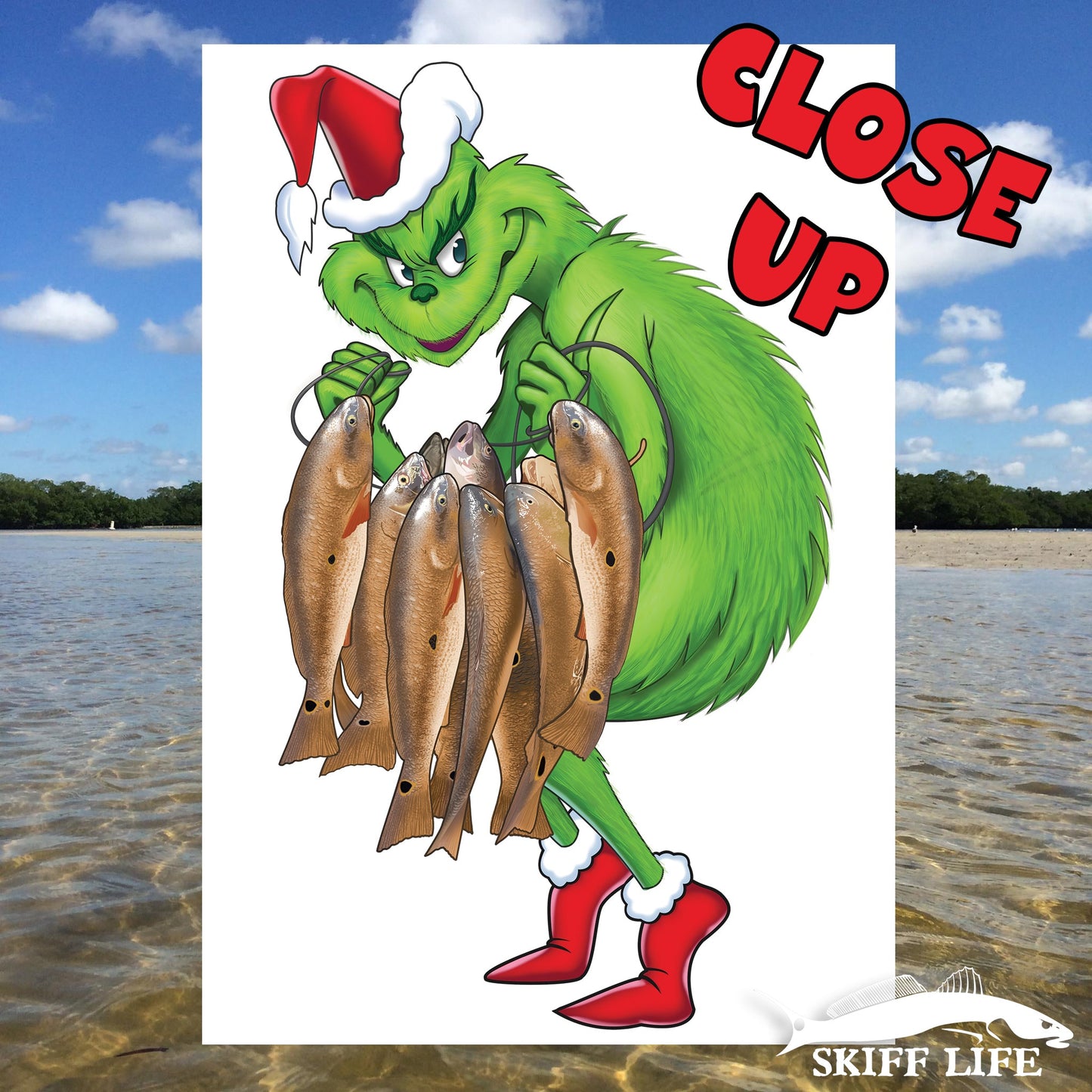 Dr. Seuss The Grinch Who Stole Christmas Fishmas Fishing Shirts by Skiff Life - Skiff Life