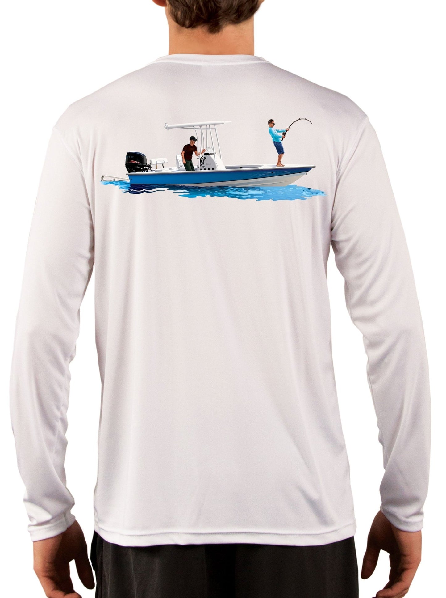 Fishing Shirt Illustrated Center Console Bay Boat - Skiff Life