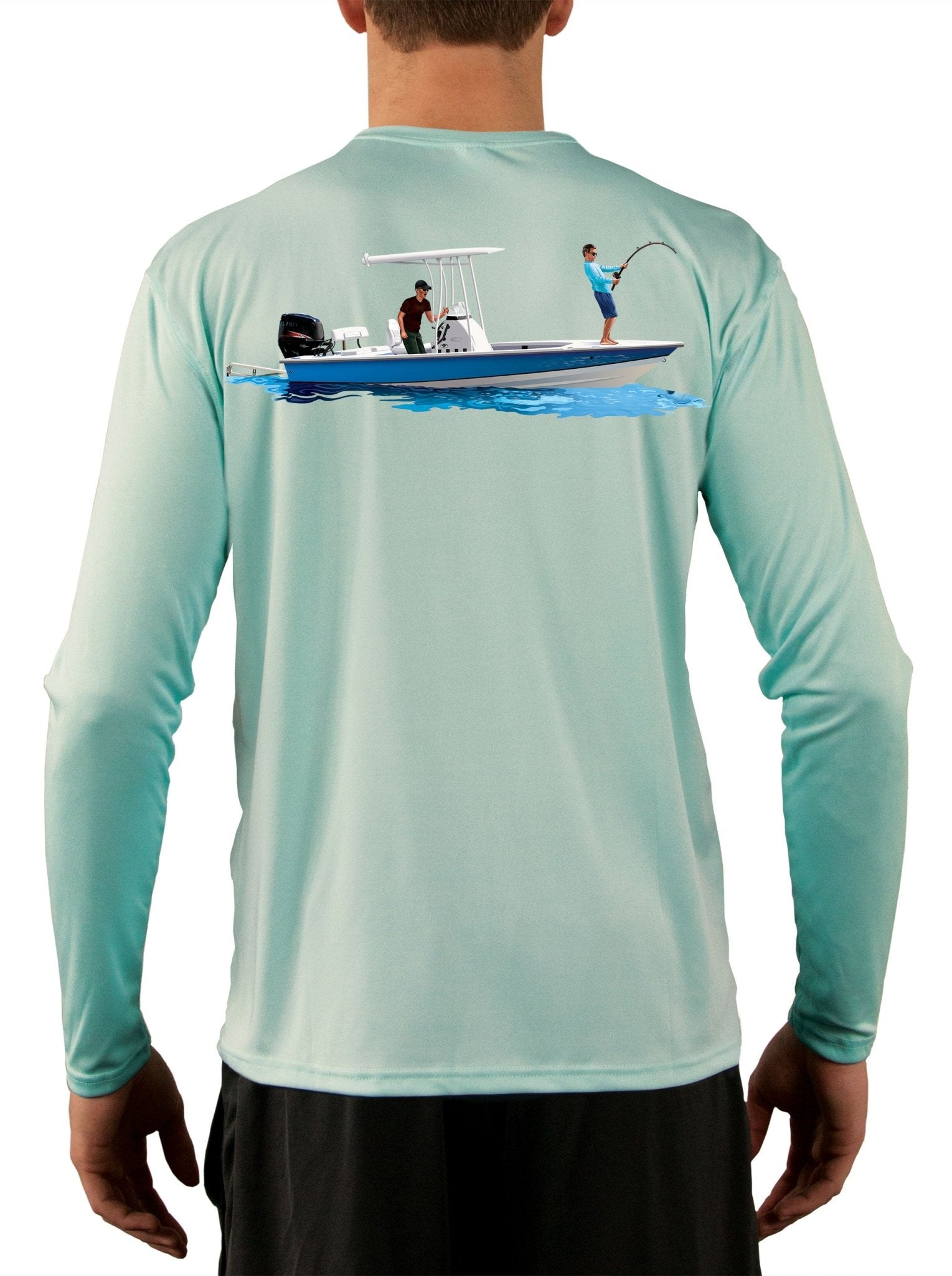 Fishing Shirt Illustrated Center Console Bay Boat - Skiff Life