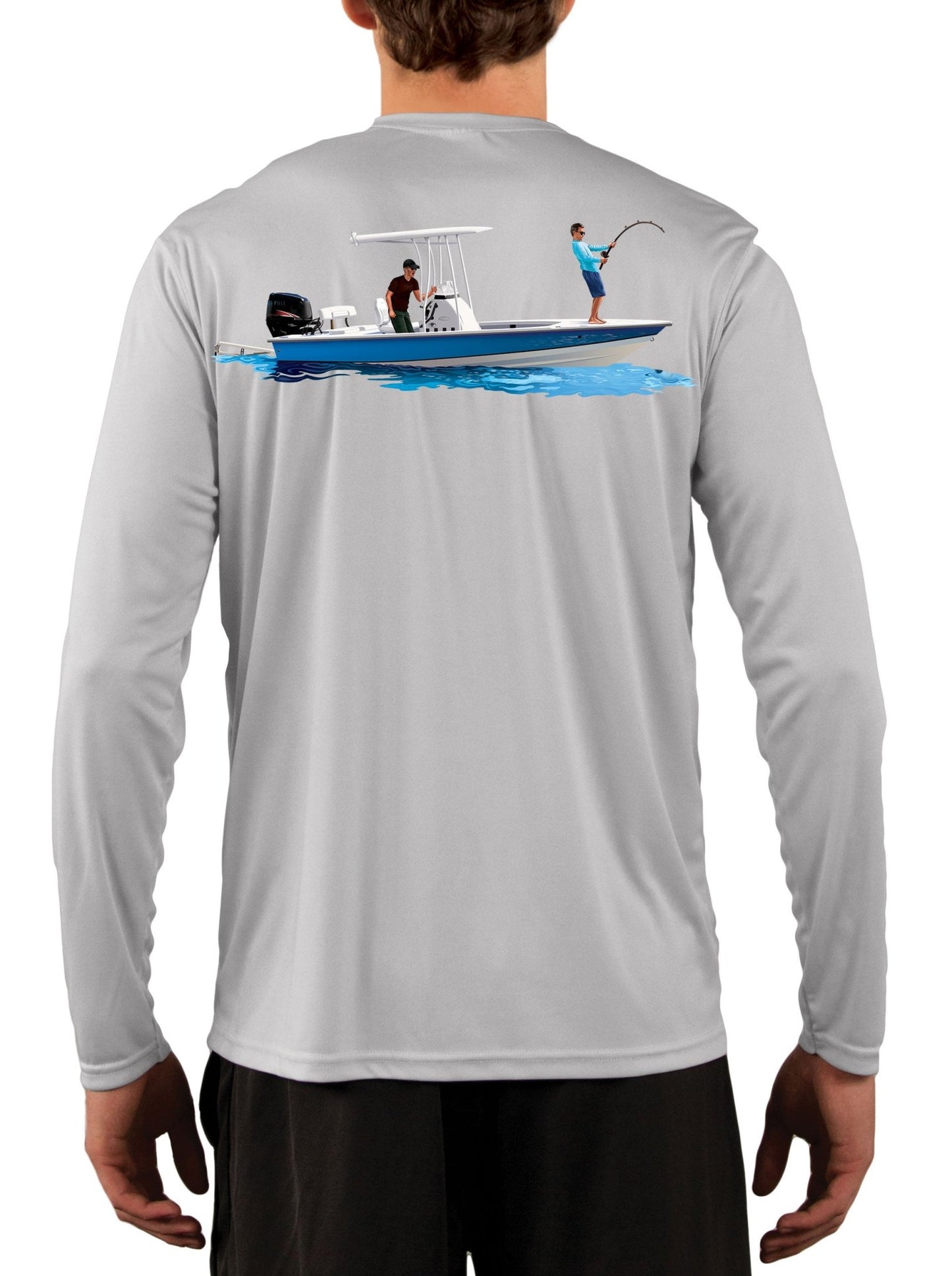 Fishing Shirt Illustrated Center Console Bay Boat - Skiff Life