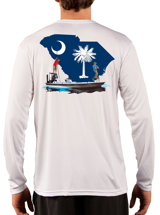 Fishing Shirt Poling Skiff South Carolina State Flag - Skiff Life