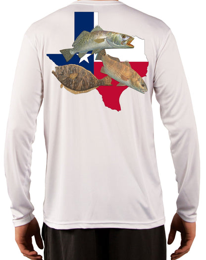 Fishing Shirt Texas Slam Texas State Flag with Optional Flag Sleeve - Skiff Life