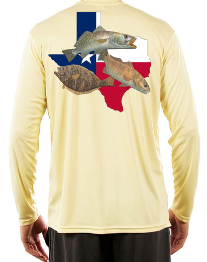 Fishing Shirt Texas Slam Texas State Flag with Optional Flag Sleeve - Skiff Life