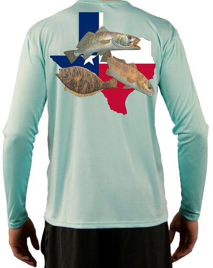 Fishing Shirt Texas Slam Texas State Flag with Optional Flag Sleeve - Skiff Life