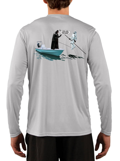 Fishing Shirts For Men Darth Vader Force Choke Hold Stormtrooper Poling Skiff - Skiff Life