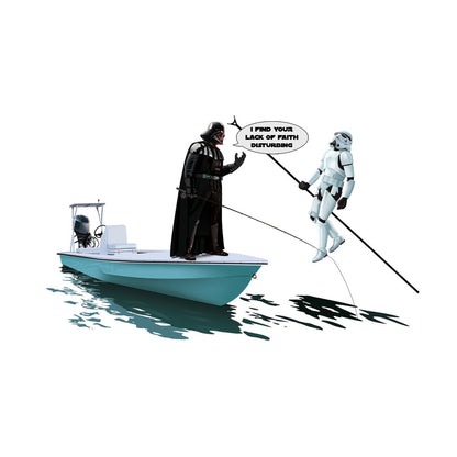 Fishing Shirts For Men Darth Vader Force Choke Hold Stormtrooper Poling Skiff - Skiff Life