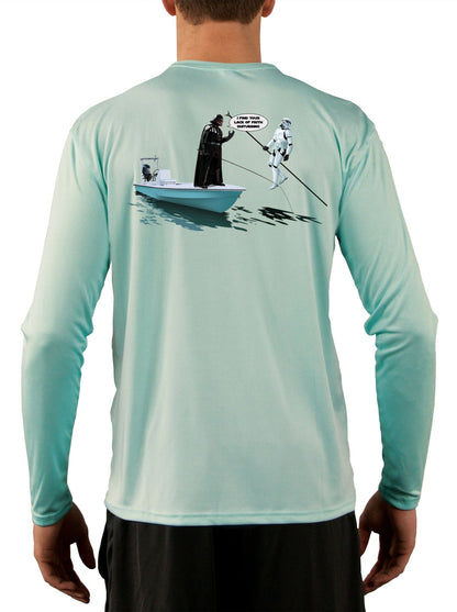 Fishing Shirts For Men Darth Vader Force Choke Hold Stormtrooper Poling Skiff - Skiff Life