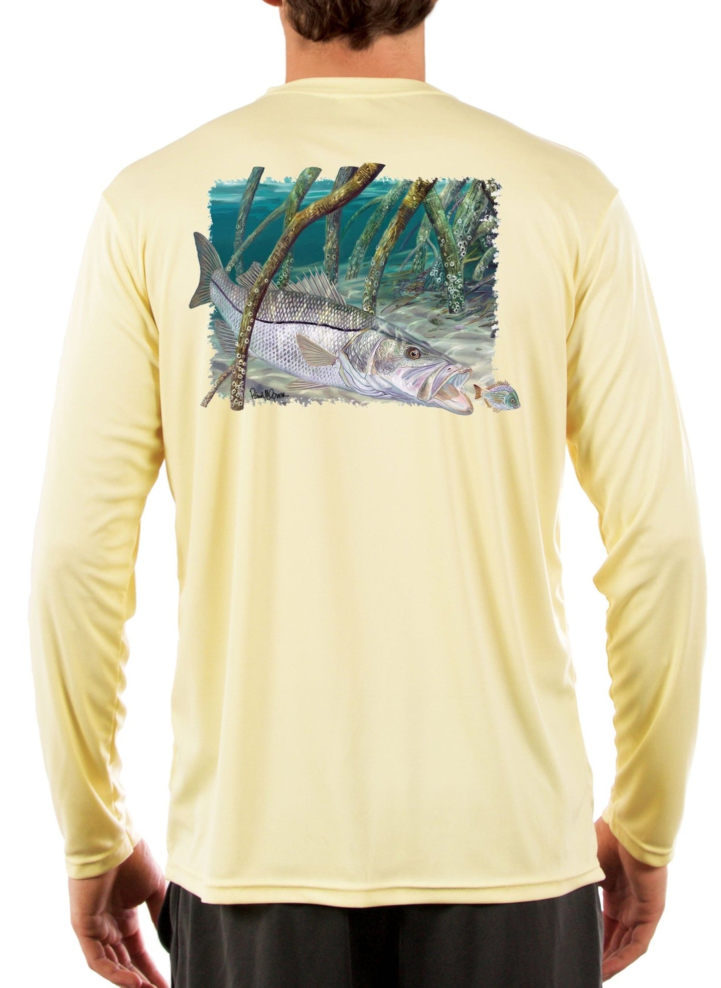 Fishing Shirts For Men Snook Fish in Mangroves by Award Winning Artist Randy McGovern - Skiff Life