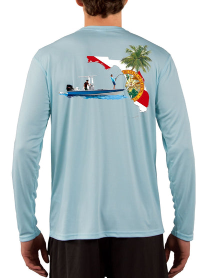 Florida Flag Center Console Boat Fishing Shirt with Optional Flag Sleeve - Skiff Life