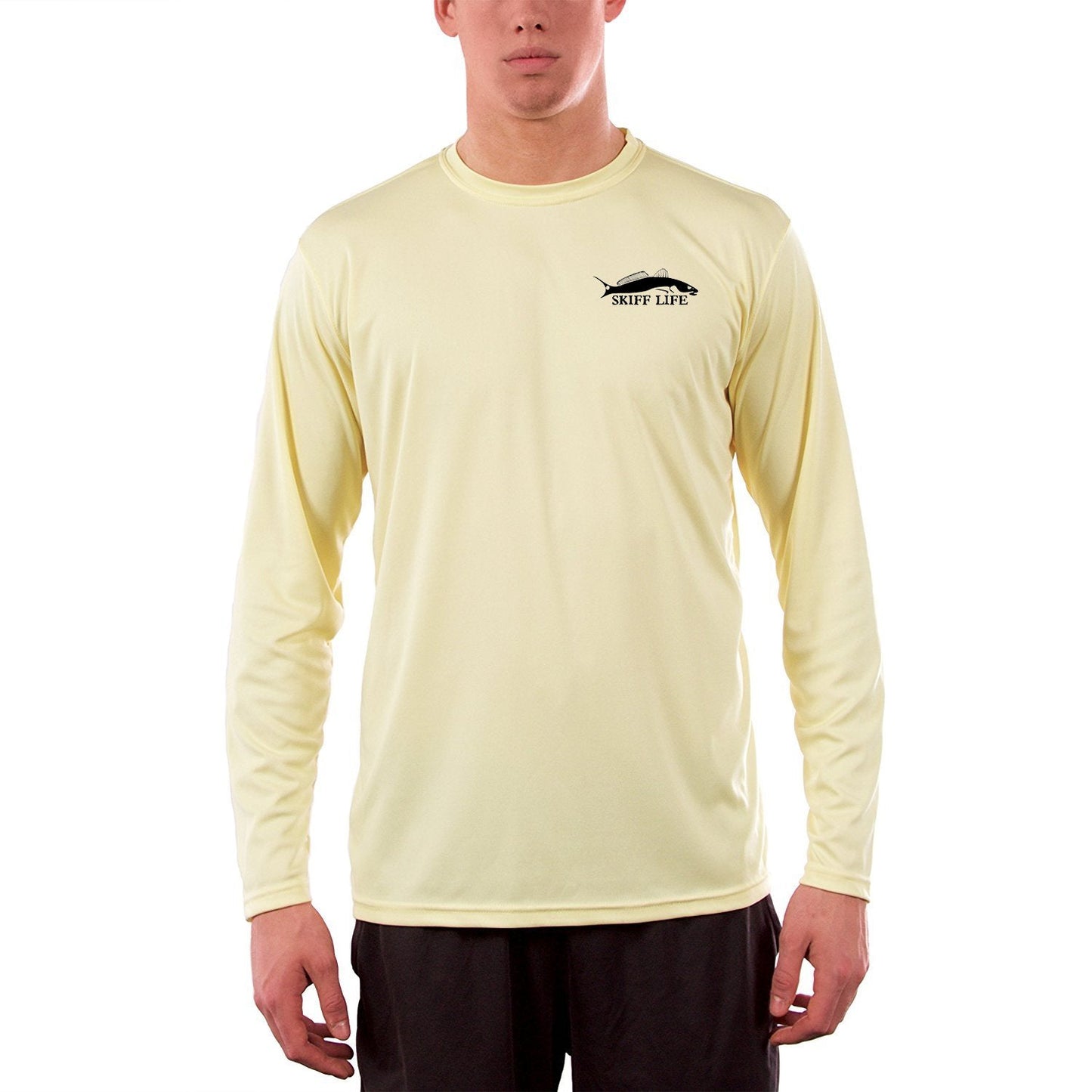 Florida Snook Long Sleeve Mens Fishing Shirt with Florida State Flag Sleeve - Skiff Life