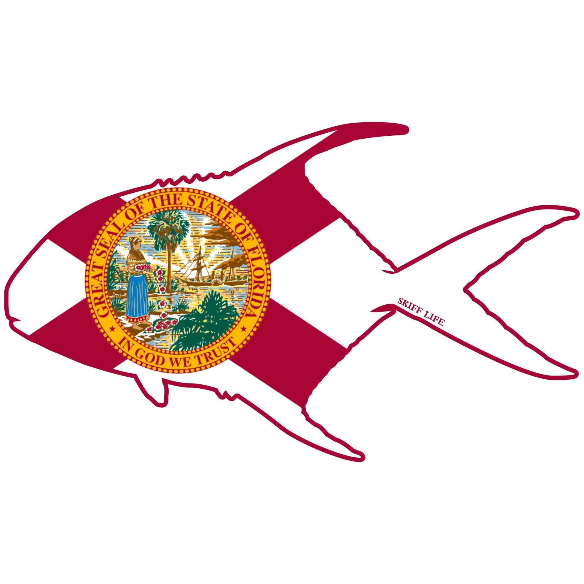 Florida State Flag Permit Florida Keys Fishing Shirts For Men - Skiff Life