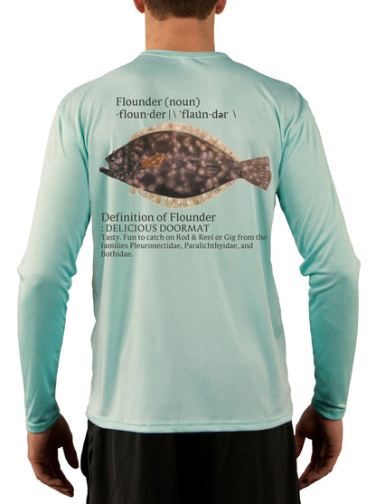 Flounder T Shirt Fluke Fishing - UV Protected +50 Sun Protection with Moisture Wicking Technology - Skiff Life