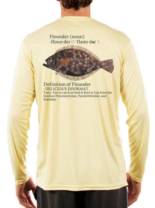 Flounder T Shirt Fluke Fishing - UV Protected +50 Sun Protection with Moisture Wicking Technology - Skiff Life