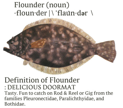 Flounder T Shirt Fluke Fishing - UV Protected +50 Sun Protection with Moisture Wicking Technology - Skiff Life