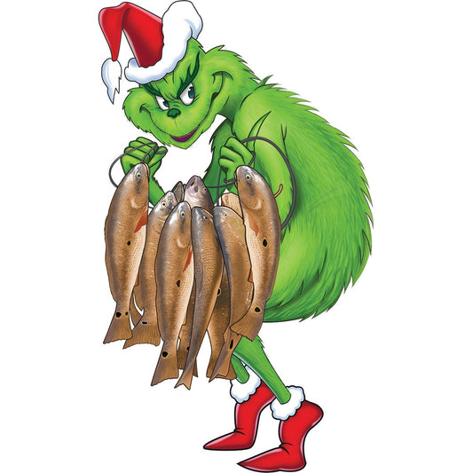 Grinch Stole Christmas Fishmas Decal Sticker - Skiff Life