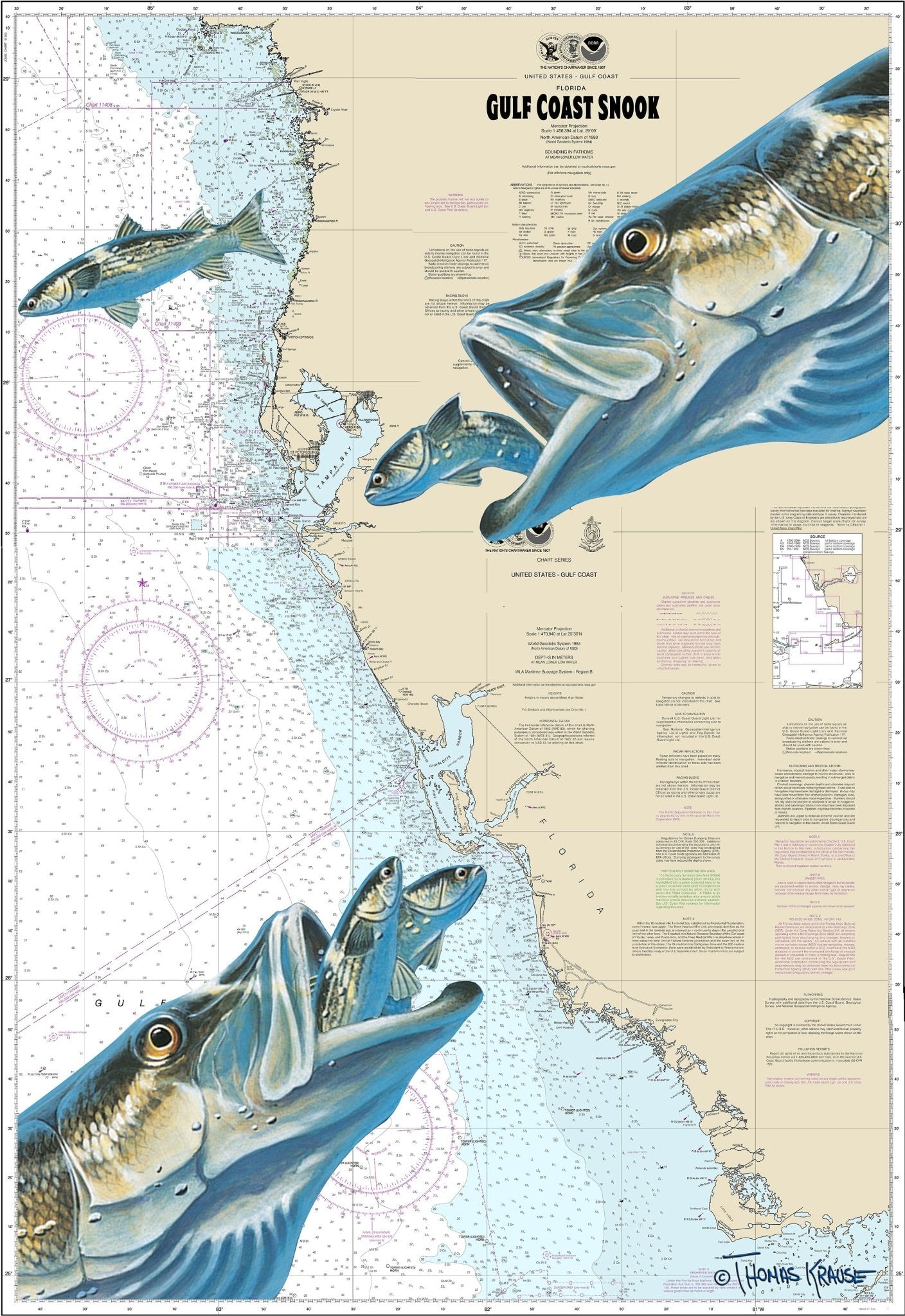 Gulf Coast Mullet Snook Fishing Shirts with Optional Sleeve: Florida Flag or Snook Scale - Skiff Life