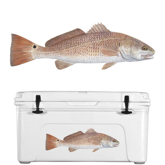 Lifelike Redfish Decal by Skiff Life | UV - Protected Vinyl Red Drum Sticker for Cars, Trucks, Boats - Skiff Life