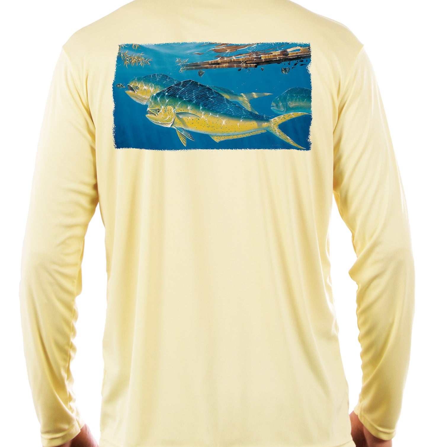 Mahi Shirts Dorado Dolfin Fishing Quick Dry Lightweight UPF 50+ Long Sleeve Rash Guard Swim Moisture Wicking - Skiff Life