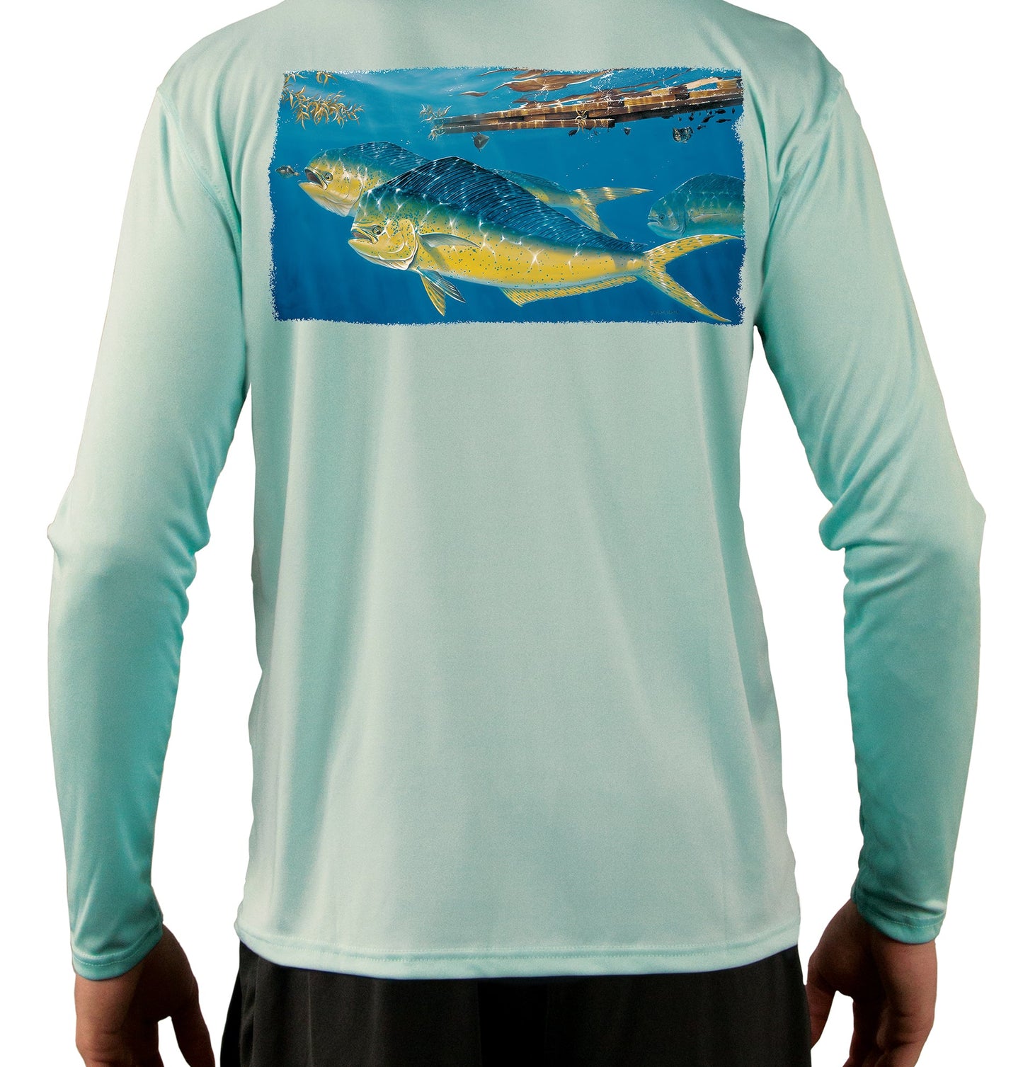 Mahi Shirts Dorado Dolfin Fishing Quick Dry Lightweight UPF 50+ Long Sleeve Rash Guard Swim Moisture Wicking - Skiff Life