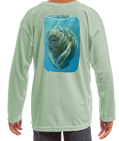 Manatee Youth Long Sleeve Tshirt for Kids - Skiff Life