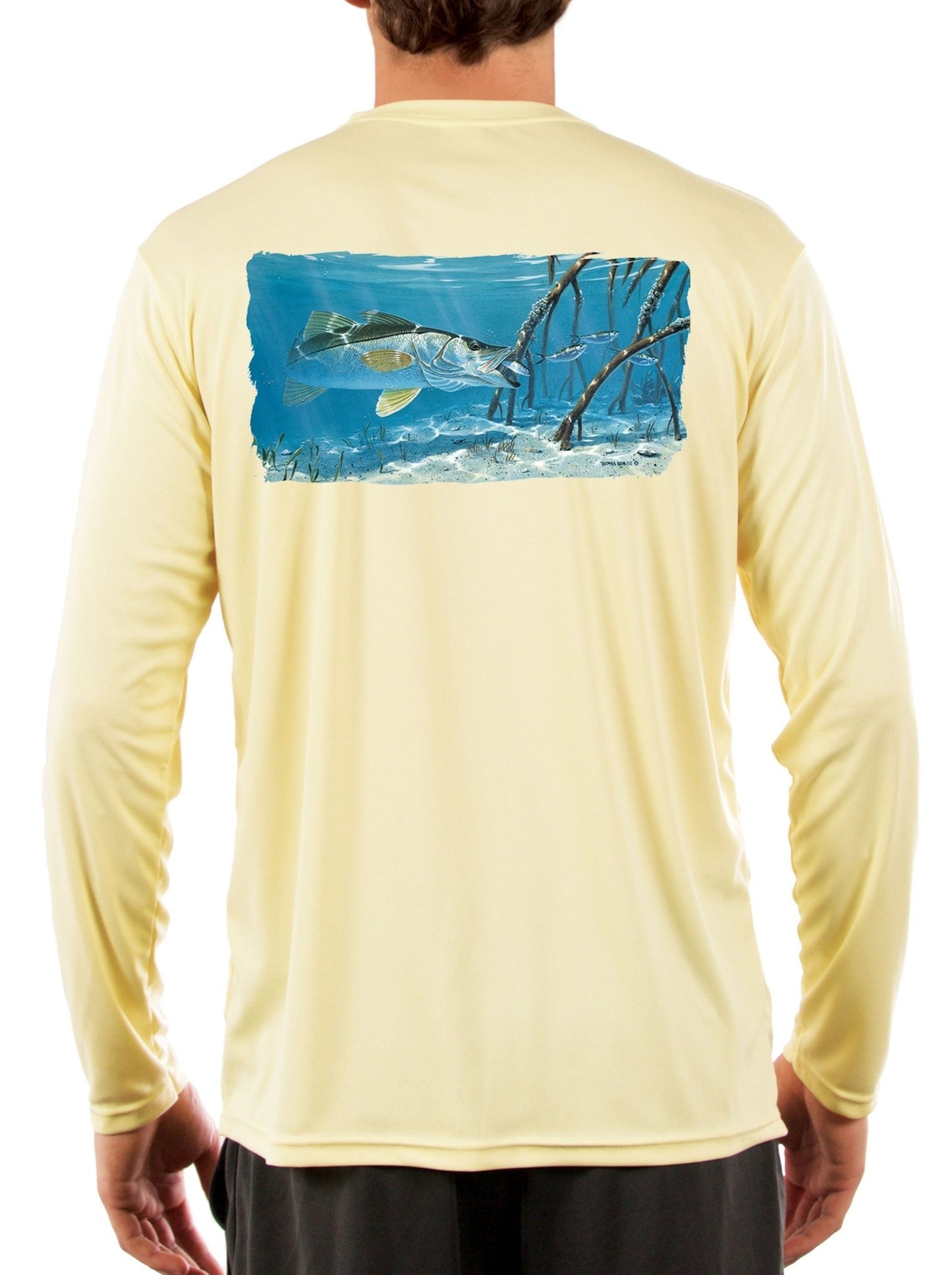 Mangrove Snook Fishing Shirts for Men with Snook Scale Sleeve - Skiff Life