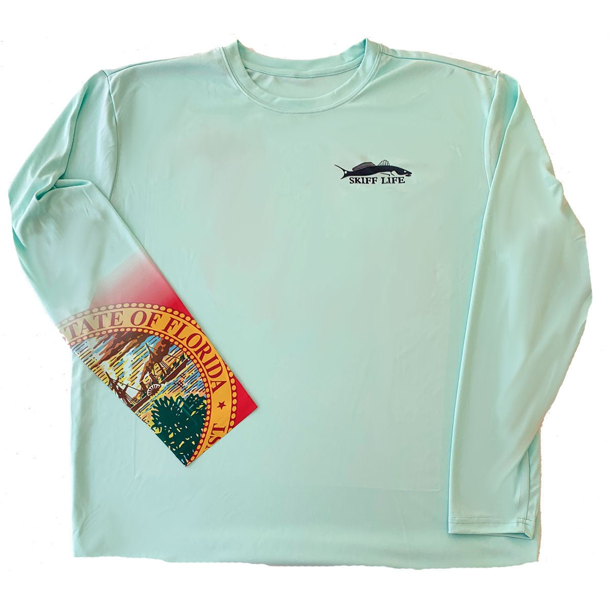 [NEW ARTWORK] Don't Tread On Florida Fishing Shirt with Florida Flag Sleeve - Skiff Life