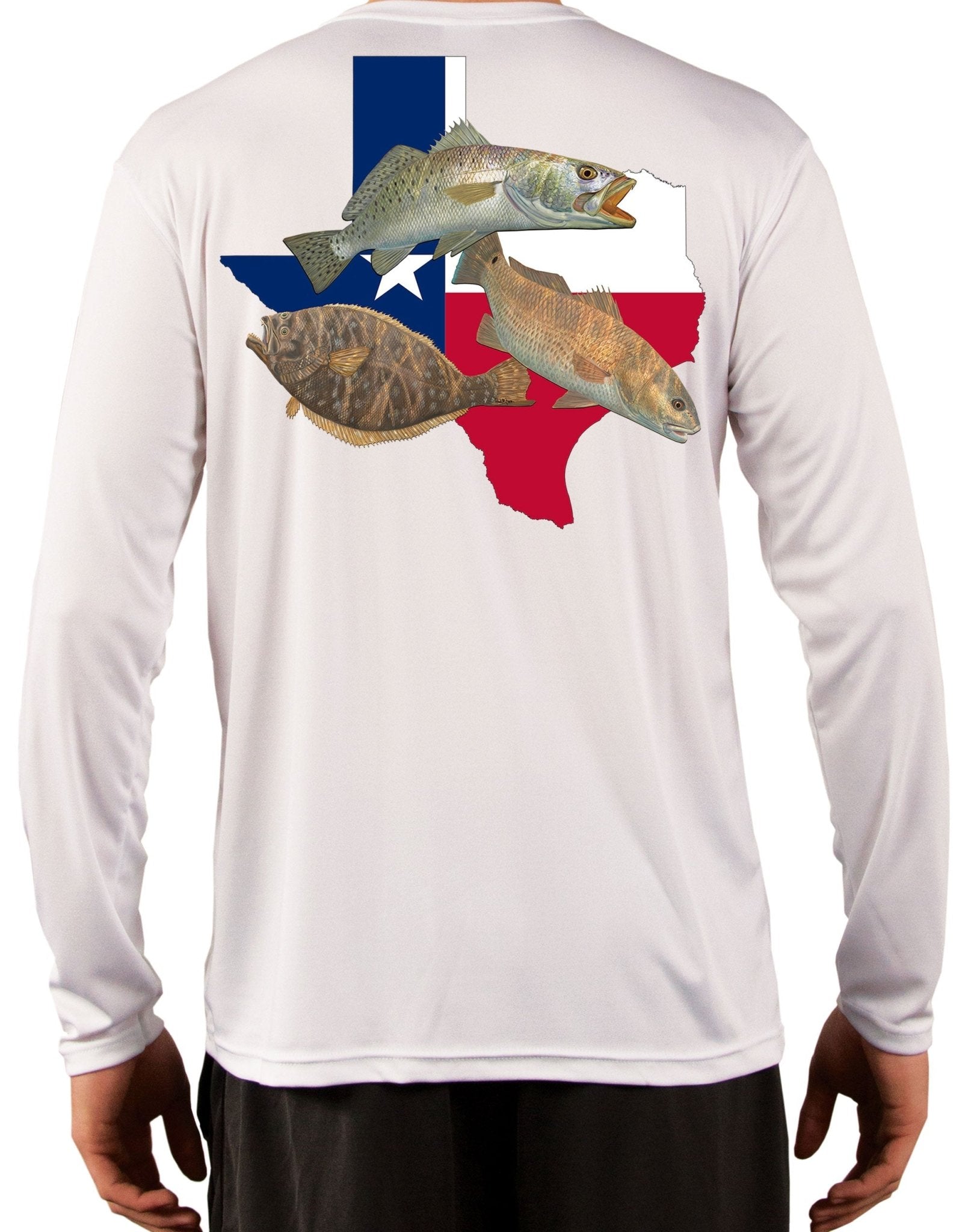 [NEW ARTWORK] Fishing Shirt Texas Slam Texas State Flag with Texas Flag Sleeve - Skiff Life