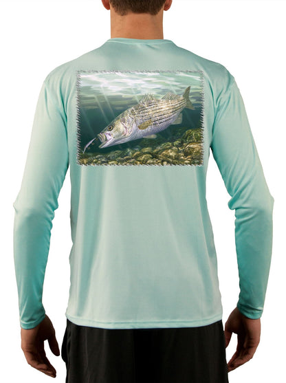 [New] Striper Fishing Shirts for Men with Striped Bass Fish Artwork - Skiff Life