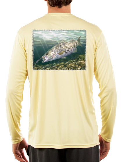 [New] Striper Fishing Shirts for Men with Striped Bass Fish Artwork - Skiff Life