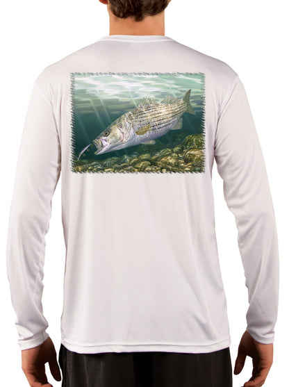 [New] Striper Fishing Shirts for Men with Striped Bass Fish Artwork - Skiff Life