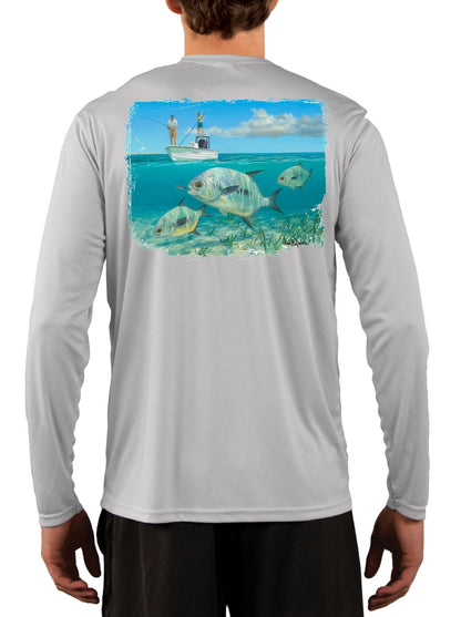 Permit Paradise Lappy Nation Skiff Life Fishing Shirts For Men - Skiff Life