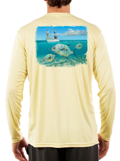 Permit Paradise Lappy Nation Skiff Life Fishing Shirts For Men - Skiff Life